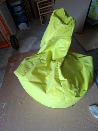 Puf tela amarillo