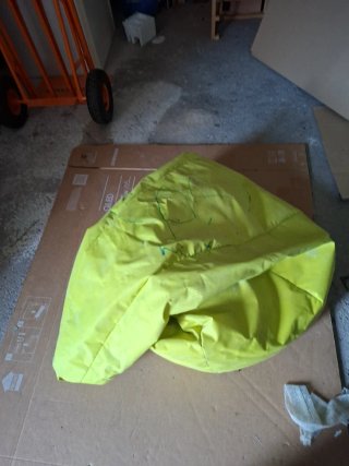Puf tela amarillo