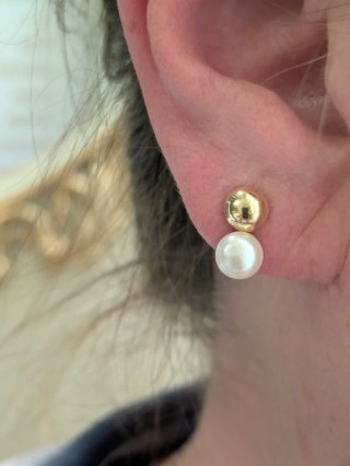 Pendientes Oro 18k Perla