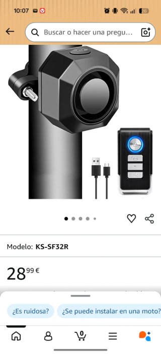 Alarma De Bicicleta Recargable con Control Remoto