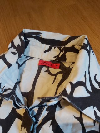 Scamiciato fantasia bianco, nero, beige