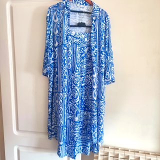 Conjunto kimono/túnica y pantalón estampado de Zar