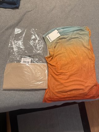 Top Desigual degradado naranja y turquesa