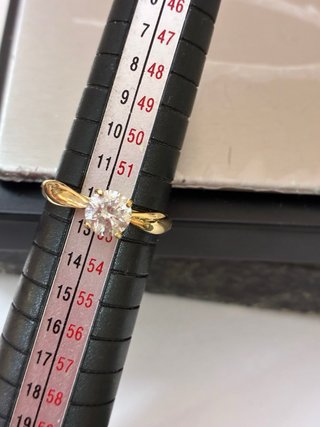 Anillo Oro 18k Diamante Natural 0.75 Ct, D/SI2