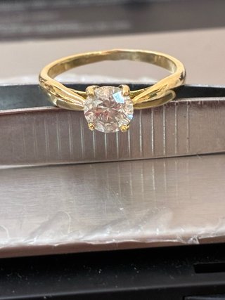Anillo Oro 18k Diamante Natural 0.75 Ct, D/SI2