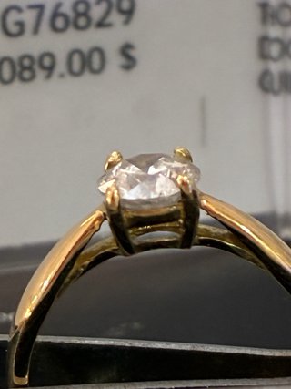 Anillo Oro 18k Diamante Natural 0.75 Ct, D/SI2