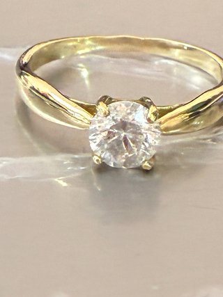 Anillo Oro 18k Diamante Natural 0.75 Ct, D/SI2