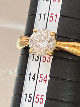 Anillo Oro 18k Diamante Natural 0.75 Ct, D/SI2