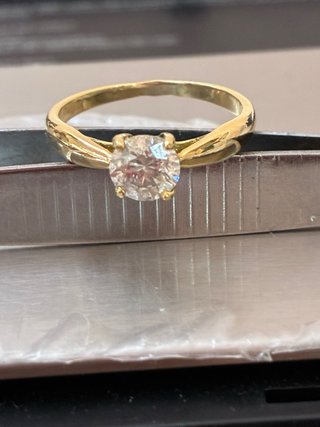 Anillo Oro 18k Diamante Natural 0.75 Ct, D/SI2