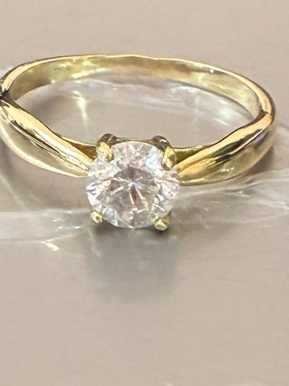 Anillo Oro 18k Diamante Natural 0.75 Ct, D/SI2