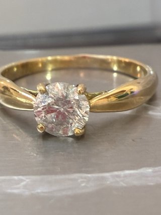Anillo Oro 18k Diamante Natural 0.75 Ct, D/SI2