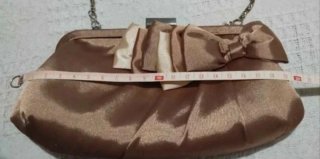 Bolso de fiesta Clutch raso bronce