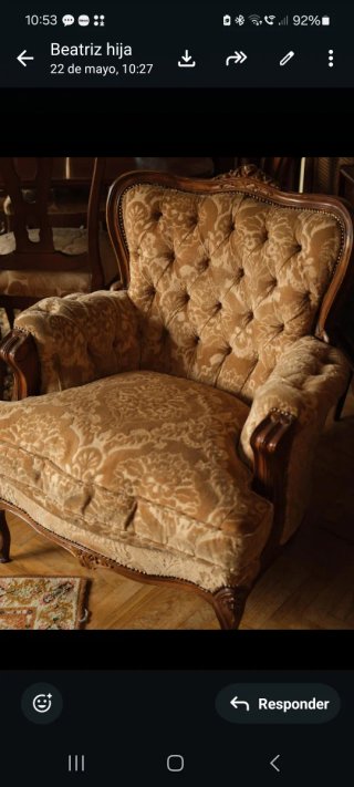 Sofá con dos sillones estilo francés vintage