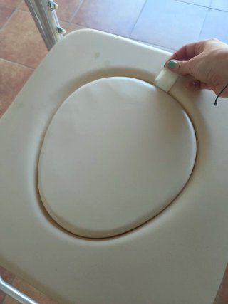 Silla de ruedas para baño con inodoro