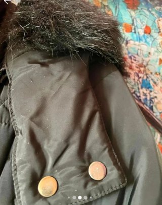 Piumino Desigual donna nero con cintura
