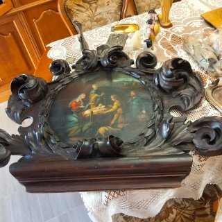 Retablo religioso antiguo madera tallada