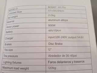 Patinete Eléctrico Bogist M8 Pro