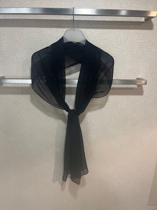 Stola donna crepe georgette nera