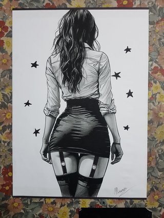 Dipinto quadro disegno donna