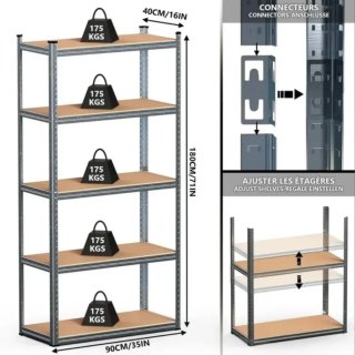 Pack 2 estanterias metálicas 180cm NUEVAS