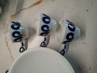 6 Tazas Queimada Sargadelos y Soporte