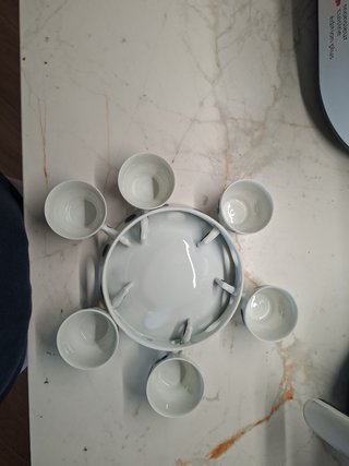 6 Tazas Queimada Sargadelos y Soporte