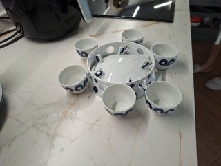 6 Tazas Queimada Sargadelos y Soporte