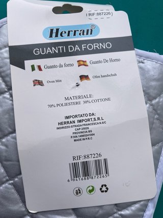 Set guanti forno tema Messico Herran