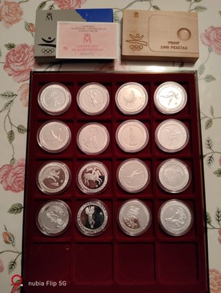 Lote 16 Monedas Plata Olímpicas 2000 Pesetas