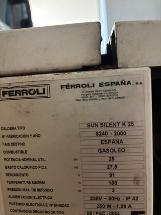 Caldaia Ferroli Blanca a gasolio