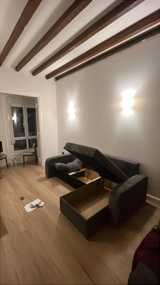 Sofá Chaise Longue Gris Pana