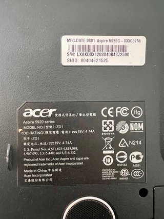 Lote 4 Portátiles Acer, Sony, Toshiba y Airis