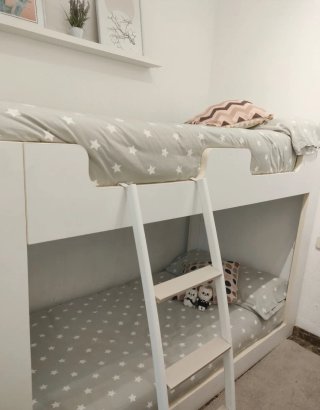 Litera infantil JJP madera blanca