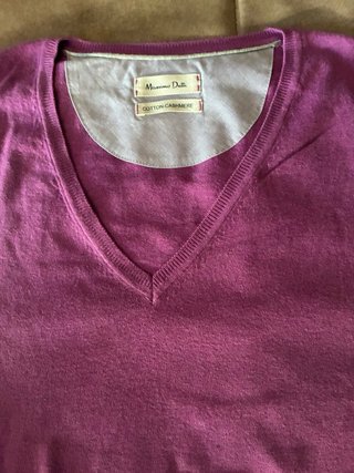 Jersey Pico Massimo Dutti Morado Caballero