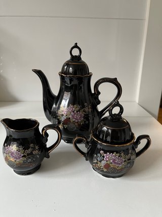 Juego Cafetera, Lechera y Azucarero Porcelana