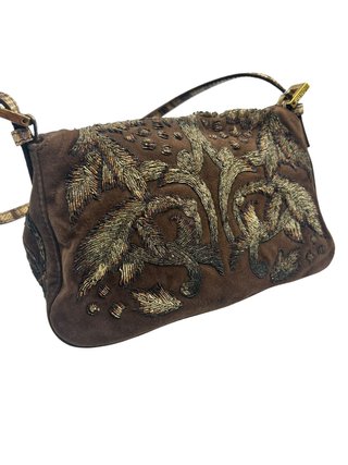 Borsa Fendi Baguette Marrone e Oro