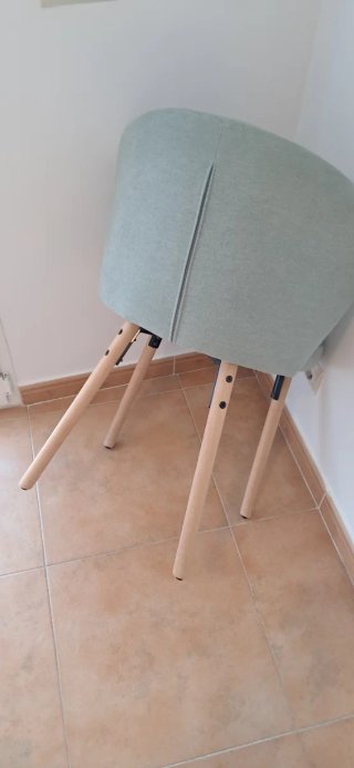 Silla comedor aguamarina tela y madera