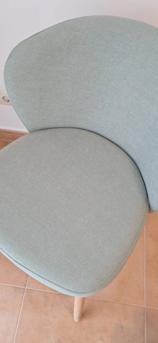 Silla comedor aguamarina tela y madera