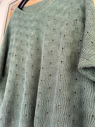 Jersey fino verde oversize talla única