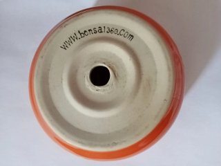 Maceta cerámica naranja para bonsai