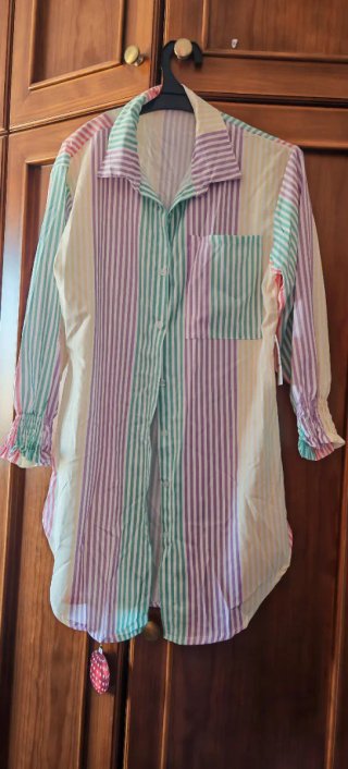 Vestido camisero rayas multicolor talla única