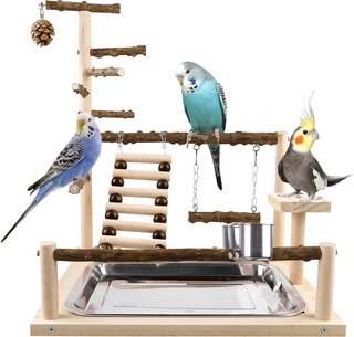 Parque de juegos para pájaros de madera