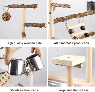 Parque de juegos para pájaros de madera