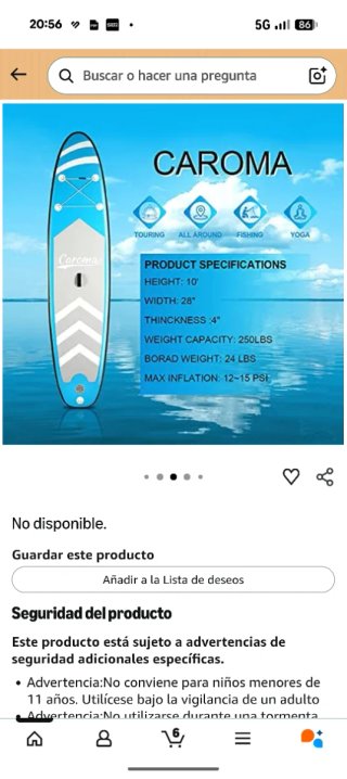 Tabla Paddle Surf Caroma Azul