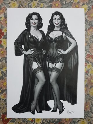 Disegno originale pin-up vampiri