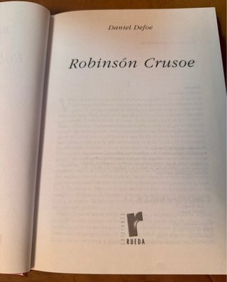 Libro: “Robinsón Crusoe” de Daniel Defoe