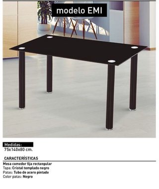 Mesa Comedor Rectangular Negra NUEVA EN SU CAJA
