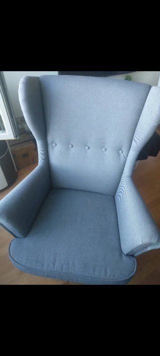 Butaca Ikea gris tela STRANDMON