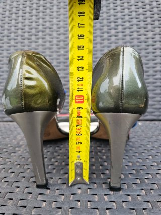 Sandalias Myriam Gallego Tacon Azul Rojo Verde