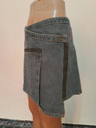 Falda Desigual Algodón Gris